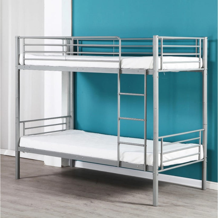 Reston Metallic Convertible Bunk Bed (Single/ Single) - Silver