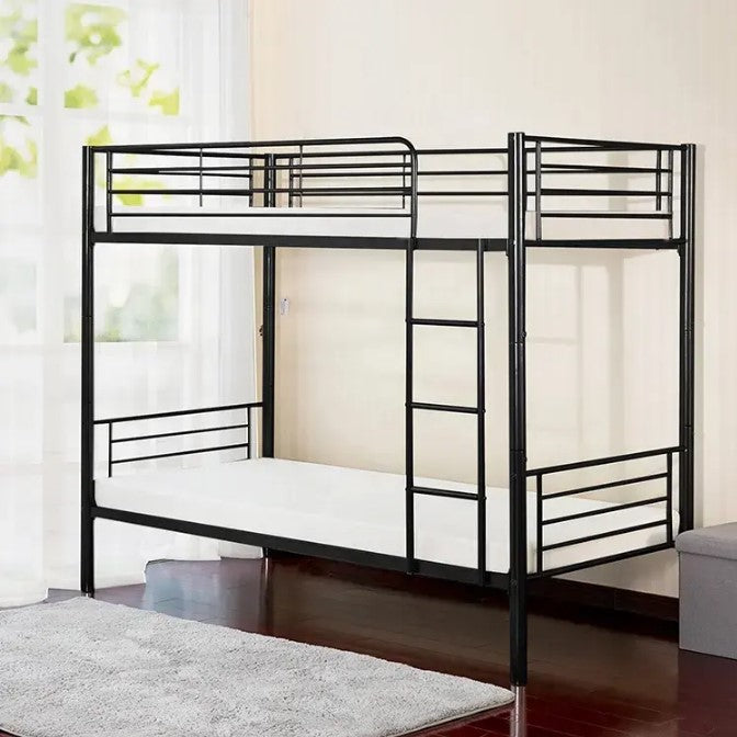 Reston Metallic Convertible Bunk Bed (Single/ Single) - Black