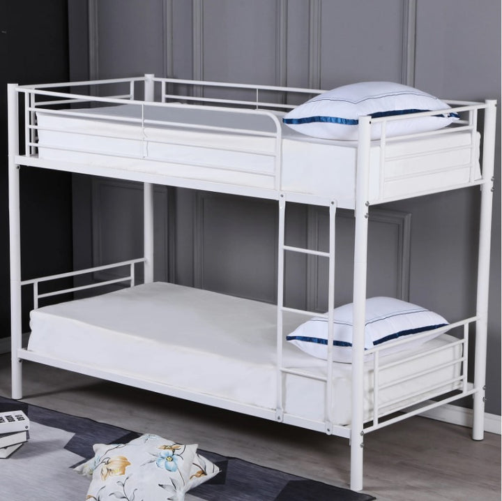 Reston Metallic Convertible Bunk Bed (Single/ Single) - White