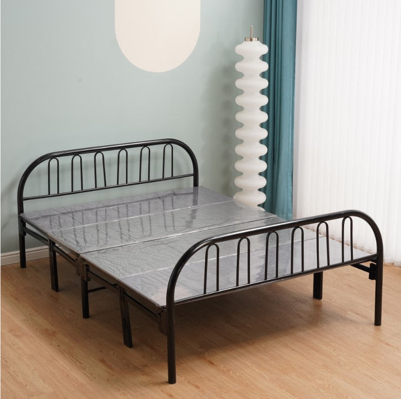Evan Foldable Metallic Platform Bed Frame - Black | In-Store Purchase Only
