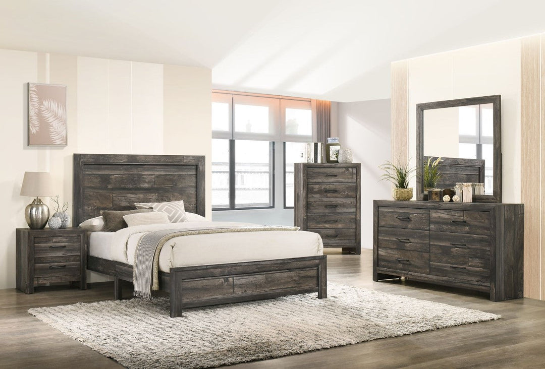 Lysor 8-Piece Bedroom Set - Greyish Brown | Contemporary, Sturdy, Minimalistic & Smart Storage Solution