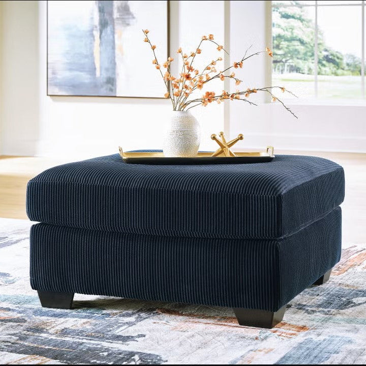 2420508 SimpleJoy Oversized Accent Ottoman In Fabric Upholstery - Navy | Signature Design By Ashley