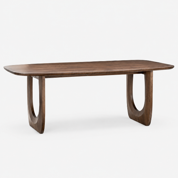 Tunno Solid Wooden Dark Walnut Dining Table