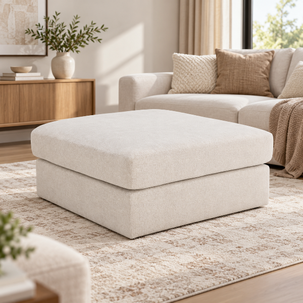 PC6870608 Kestrie Oversized Accent Ottoman In Fabric Upholstery - Feathered | Signature Design By Ashley