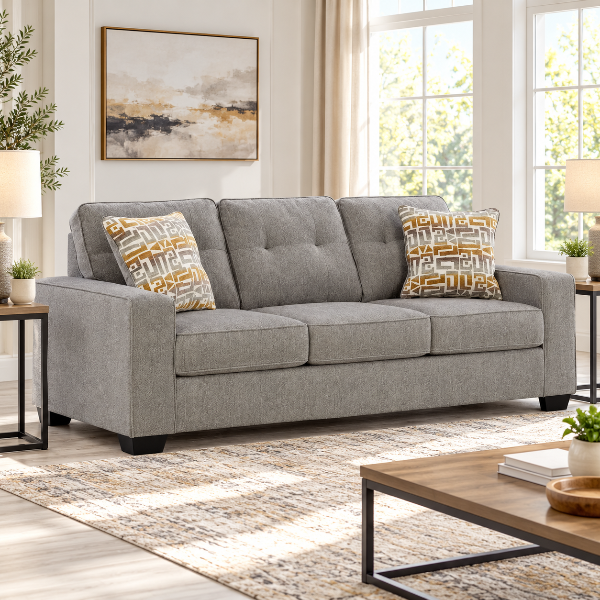 PC2920438 Larimer Stationary Sofa In Fabric Upholstery - Iron | Signature Design By Ashley
