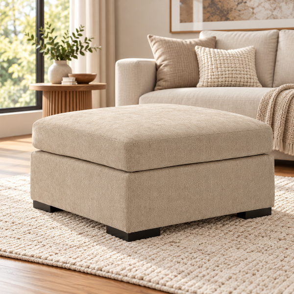 PC6950708 Bridgepoint Oversized Accent Ottoman In Fabric Upholstery - Almond | Signature Design By Ashley