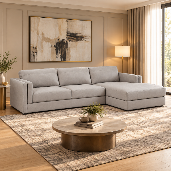Amiata 2-Piece Leather Upholstered Sectional Sofa With Chaise - Glacier | Signature Design By Ashley
