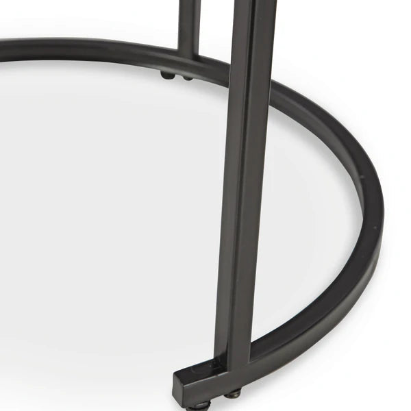 T161-14 Jusmour Occasional Table Set (Set of 4) - Black/ White | Signature Design By Ashley