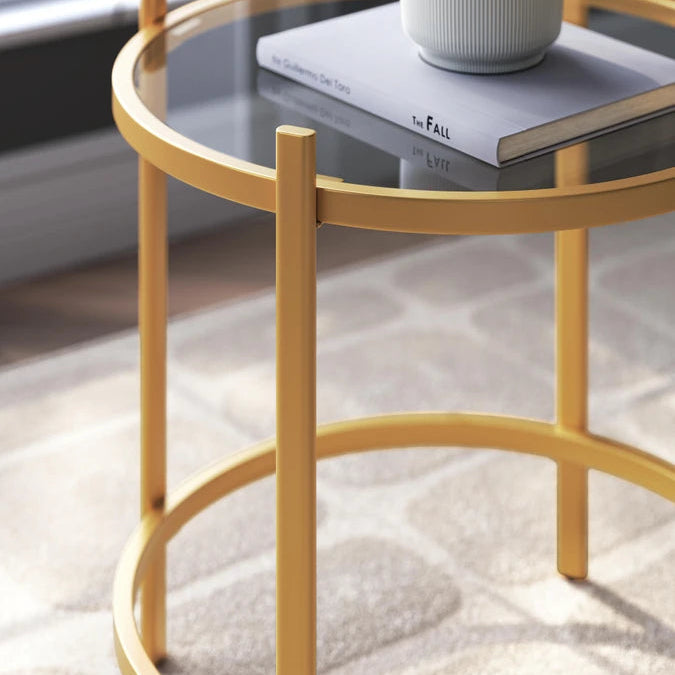 T173-13 Pearlox Occasional Table Set (Set of 3) - Gold | Signature Design By Ashley
