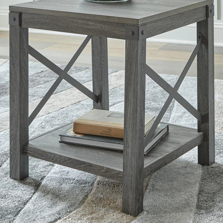 T175-2 Freedan Wooden End Table - Greyish Brown | Signature Design By Ashley