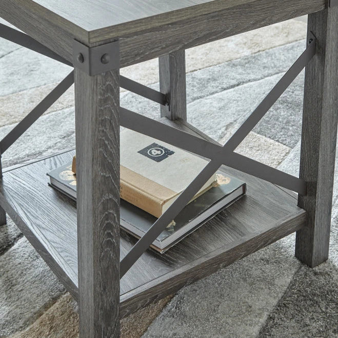 T175-2 Freedan Wooden End Table - Greyish Brown | Signature Design By Ashley
