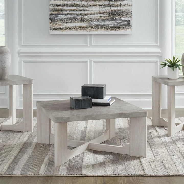 T247-13 Garnilly Occasional Table Set (Set of 3) - Whitewash | Signature Design By Ashley