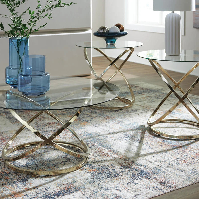 T273-13 Crimonti Occasional Table Set (Set of 3) - Champagne | Signature Design By Ashley