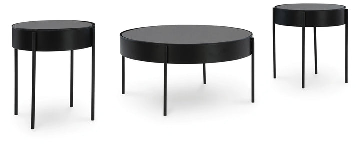 T280-13 Ardoline Occasional Table Set (Set of 3) - Black | Signature Design By Ashley