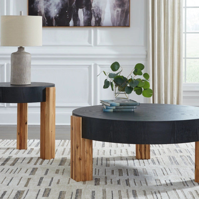 T322-12 Breenmore Occasional Table Set (Set of 2) - Black/ Natural | Signature Design By Ashley