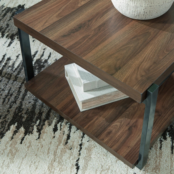 T381-13 Trindwick Occasional Table Set (Set of 3) - Brown/ Gun Metal | Signature Design By Ashley