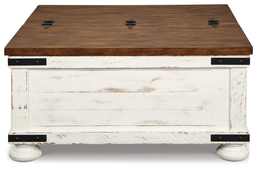 T459-20 Wystfield Wooden Coffee Table With Lift Top - White/ Brown | Signature Design By Ashley