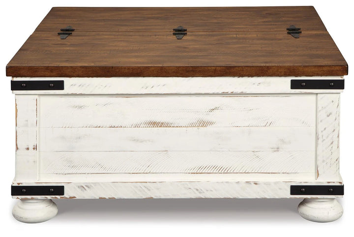 T459-20 Wystfield Wooden Coffee Table With Lift Top - White/ Brown | Signature Design By Ashley