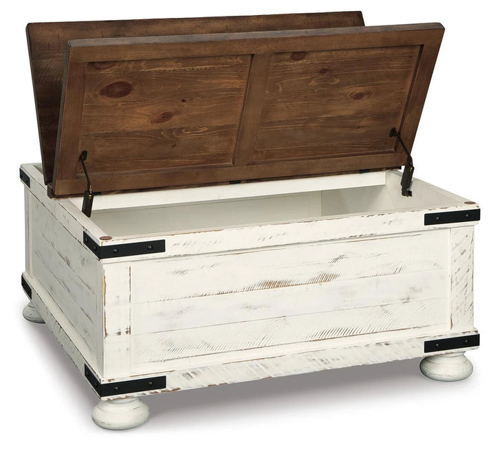 T459-20 Wystfield Wooden Coffee Table With Lift Top - White/ Brown | Signature Design By Ashley