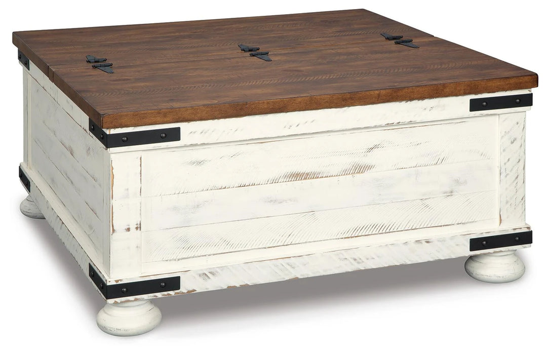 T459-20 Wystfield Wooden Coffee Table With Lift Top - White/ Brown | Signature Design By Ashley