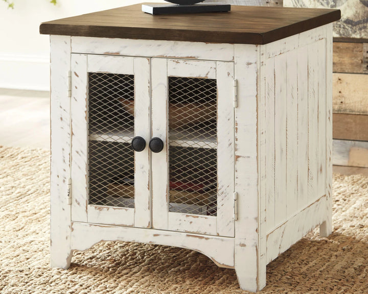 T459-3 Wystfield Wooden End Table - White/ Brown | Signature Design By Ashley