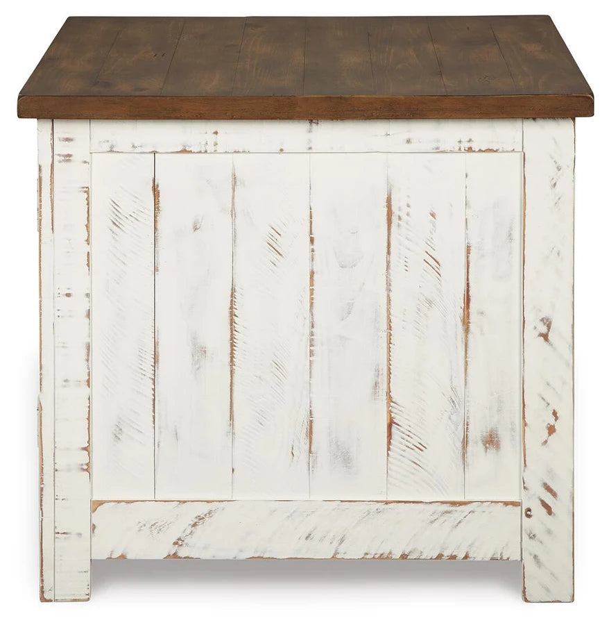 T459-3 Wystfield Wooden End Table - White/ Brown | Signature Design By Ashley