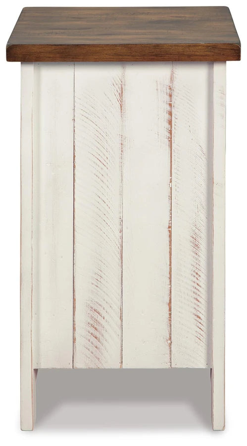 T459-7 Wystfield Wooden Chairside End Table - White/ Brown | Signature Design By Ashley