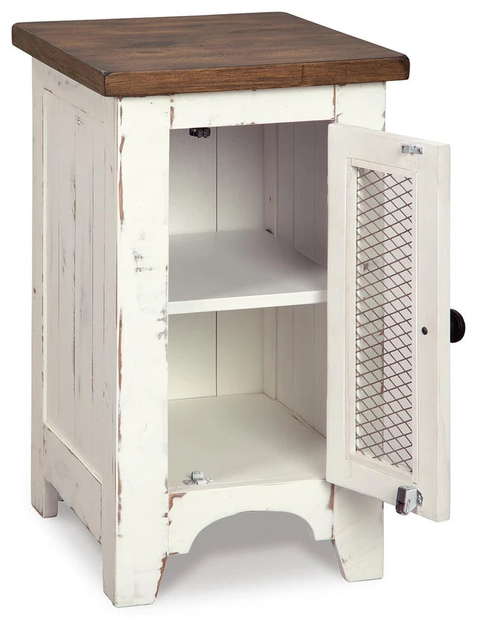 T459-7 Wystfield Wooden Chairside End Table - White/ Brown | Signature Design By Ashley