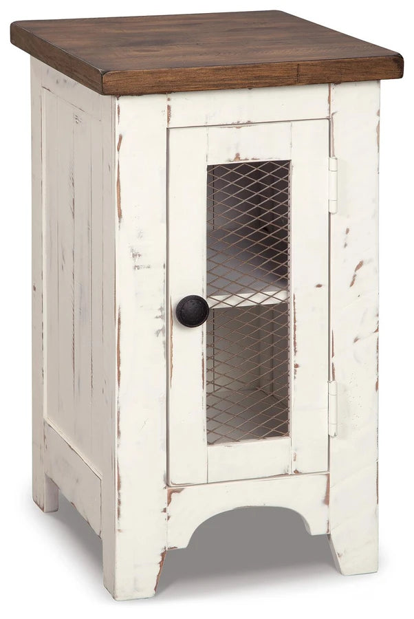 T459-7 Wystfield Wooden Chairside End Table - White/ Brown | Signature Design By Ashley