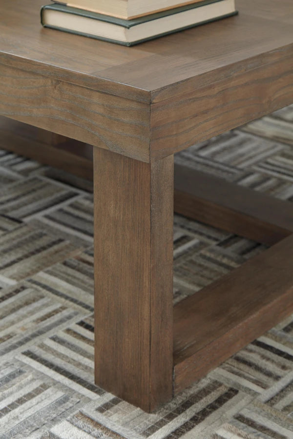 T471-1 Cariton Wooden Coffee Table - Greyish Brown | Signature Design By Ashley