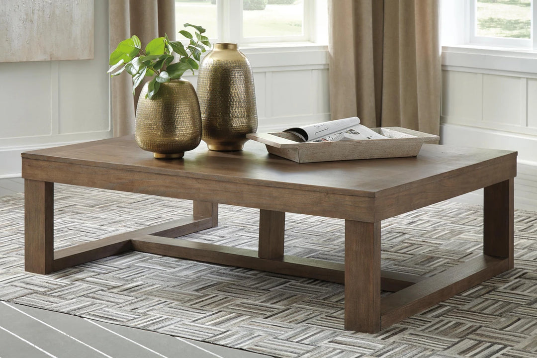 T471-1 Cariton Wooden Coffee Table - Greyish Brown | Signature Design By Ashley
