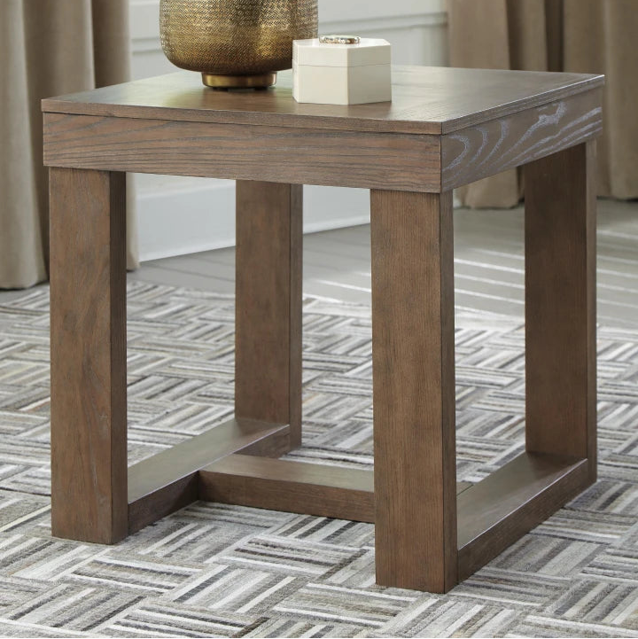 T471-2 Cariton Wooden End Table - Greyish Brown | Signature Design By Ashley