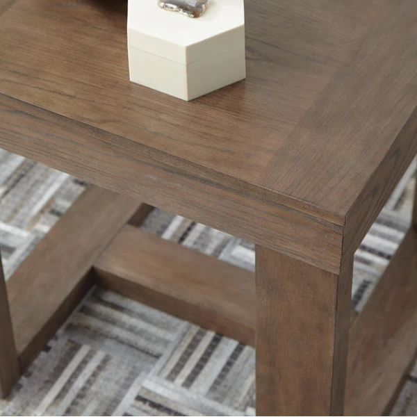 T471-2 Cariton Wooden End Table - Greyish Brown | Signature Design By Ashley