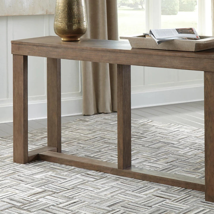 T471-4 Cariton Wooden Sofa/ Console Table - Greyish Brown | Signature Design By Ashley