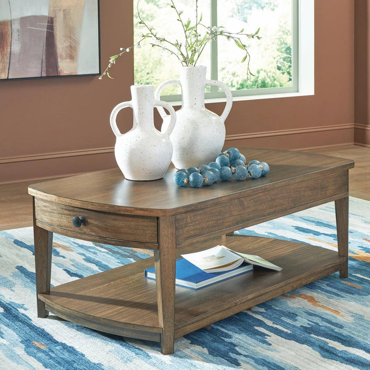 T513-1 Burkbyer Wooden Coffee Table - Brown | Signature Design By Ashley