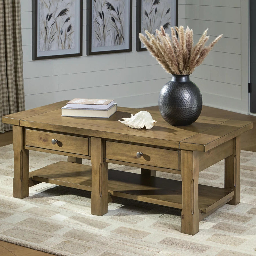 T539-1 Vandenmore Wooden Coffee Table - Medium Brown | Signature Design By Ashley