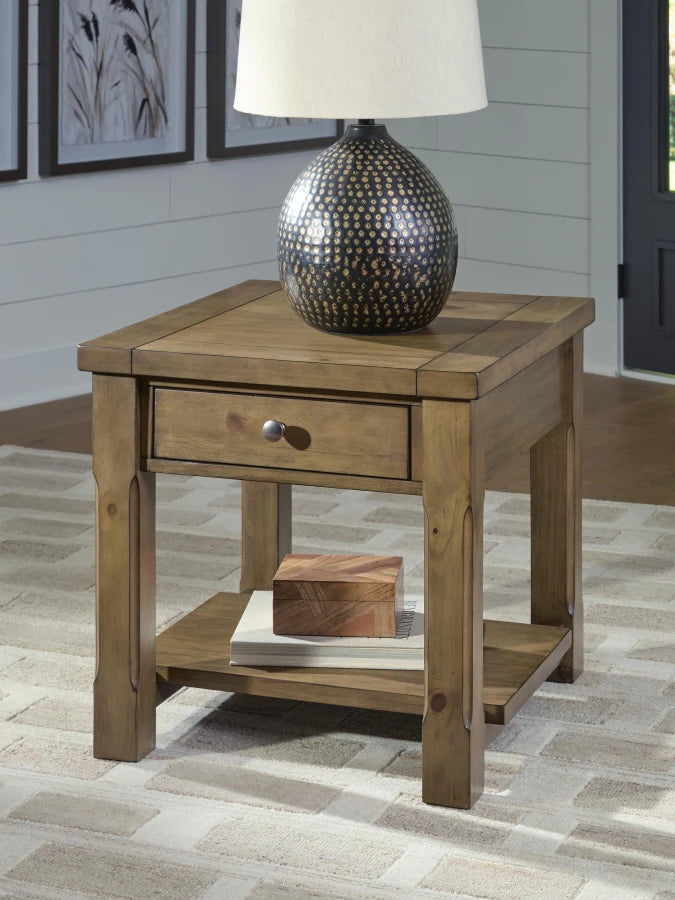 T539-3 Vandenmore Wooden End Table - Medium Brown | Signature Design By Ashley