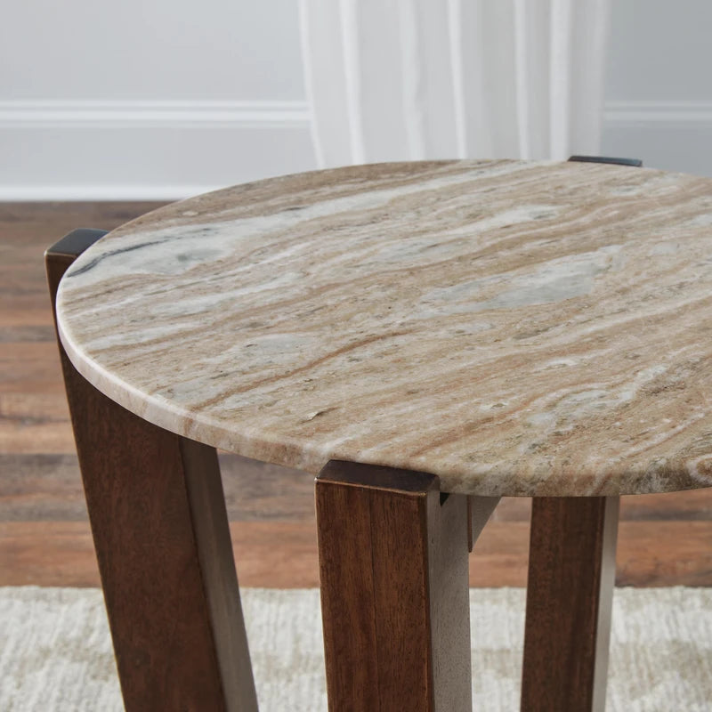 T667-6 Tanidore End Table With Marble Top - Warm Brown | Signature Design By Ashley