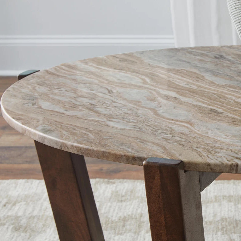 T667-8 Tanidore Coffee Table With Marble Top - Warm Brown | Signature Design By Ashley