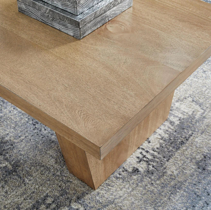 T674-1 Kristiland Wooden Coffee Table - Light Brown | Signature Design By Ashley
