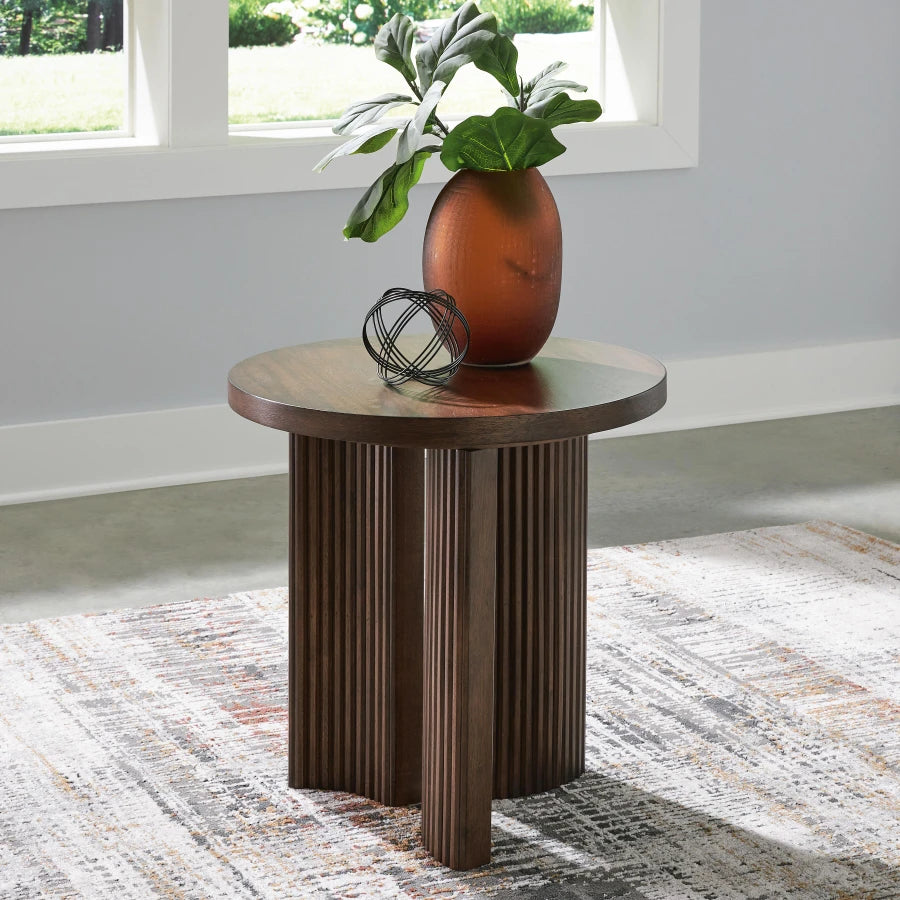 T689-6 Korestone Wooden End Table - Dark Brown | Signature Design By Ashley