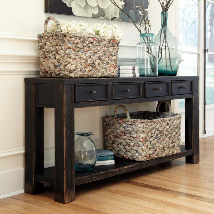 T732-4 Gavelston 4 Drawers Sofa/ Console Table - Black | Signature Design By Ashley