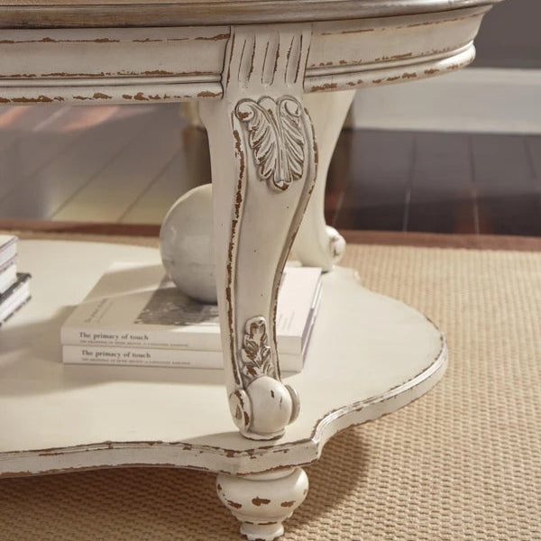 T743-0 Realyn Coffee Table - White/ Brown | Signature Design By Ashley