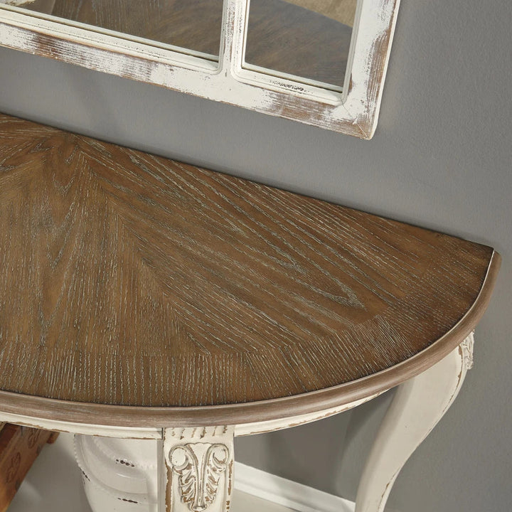 T743-4 Realyn Sofa Table - White/ Brown | Signature Design By Ashley
