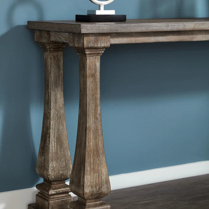 T776-4 Johnelle Wooden Sofa Table - Grey | Signature Design By Ashley