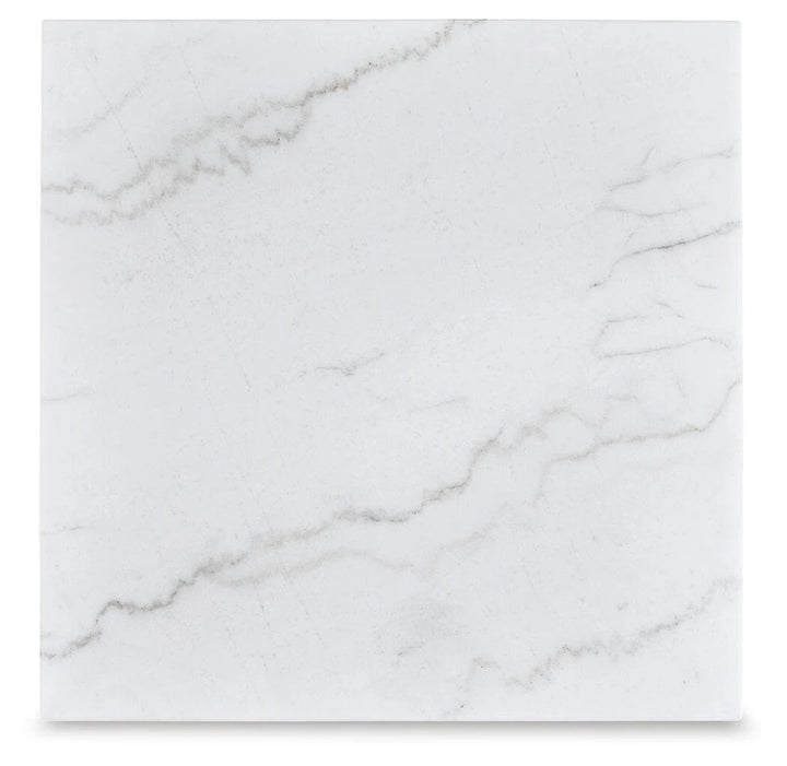 T789-2 Loyaska Wooden End Table With Marble Top - Brown/ Ivory | Signature Design By Ashley