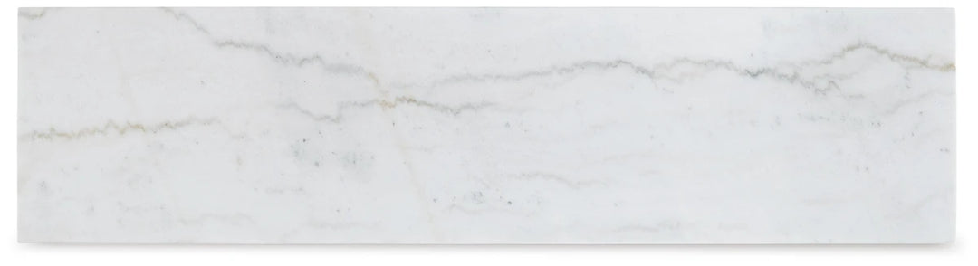 T789-4 Loyaska Wooden Sofa Table With Marble Top - Brown/ Ivory | Signature Design By Ashley