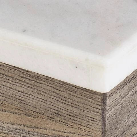 T789-2 Loyaska Wooden End Table With Marble Top - Brown/ Ivory | Signature Design By Ashley