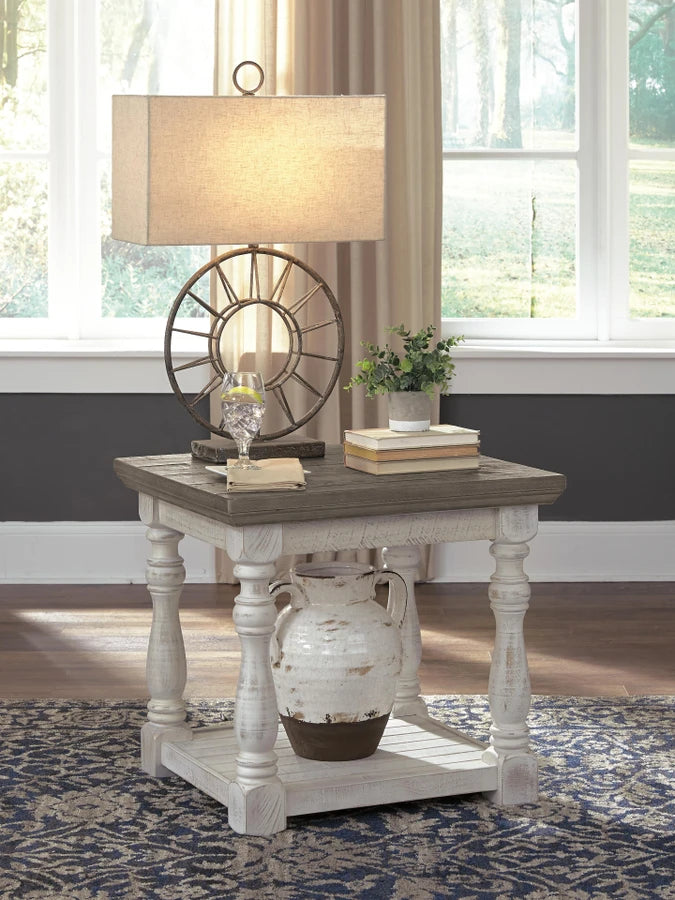 T814-3 Havalance Wooden End Table - Grey/ White | Signature Design By Ashley