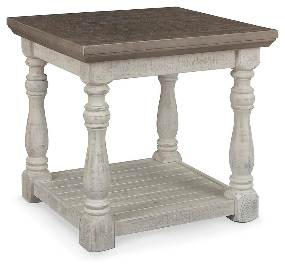 T814-3 Havalance Wooden End Table - Grey/ White | Signature Design By Ashley